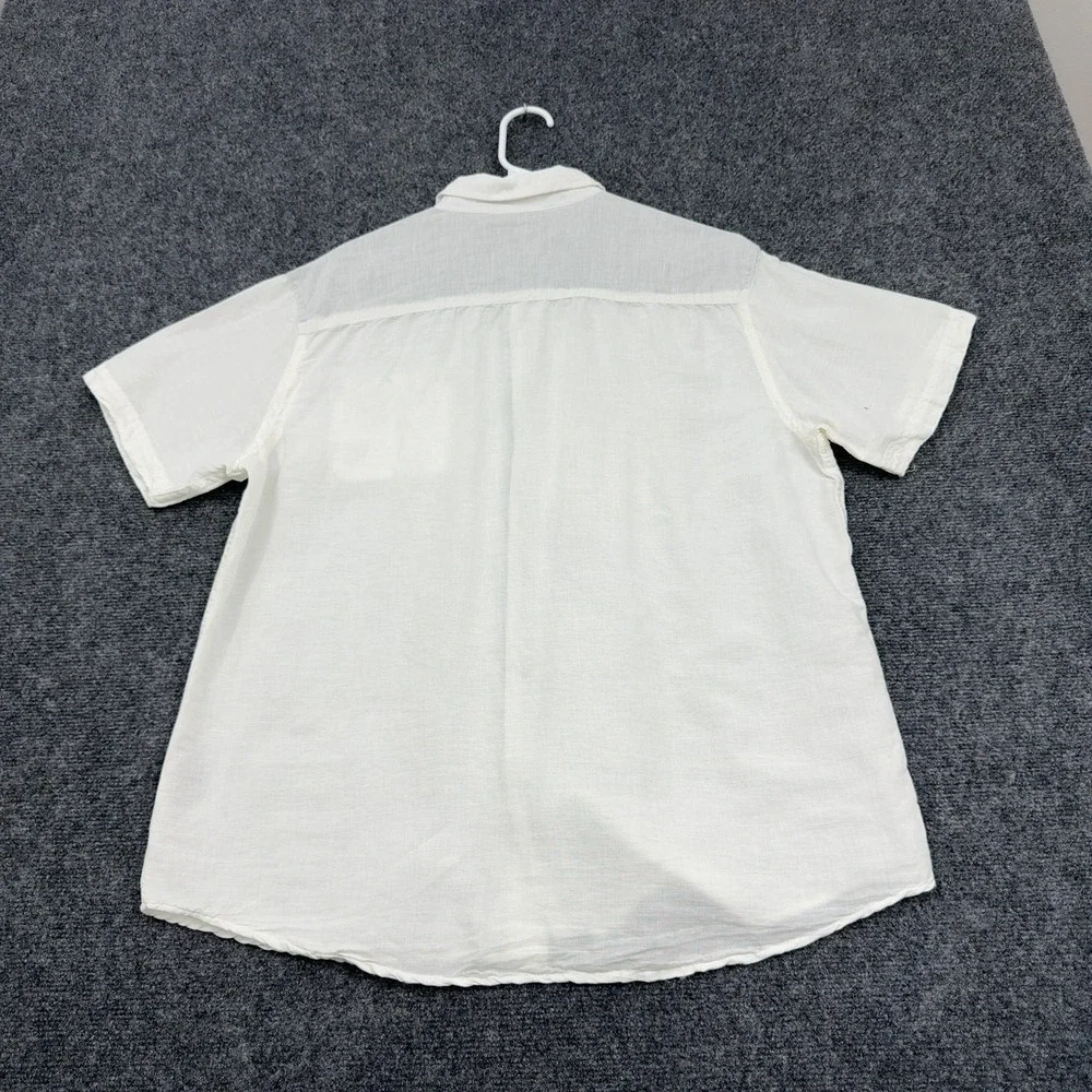 Truth Substance Shirt Mens XL White Cotton Linen Short Sleeve Casual‎ Style